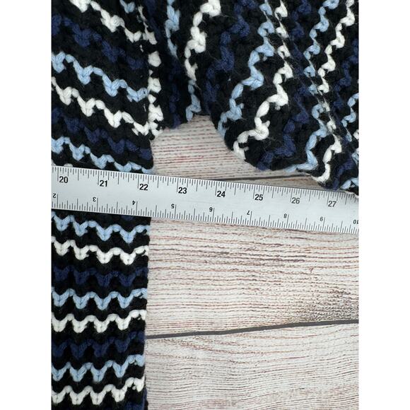 FRNCH Paris Chunky Knit Duster Cardigan Sweater Womens One Size Black Blue - Picture 11 of 13